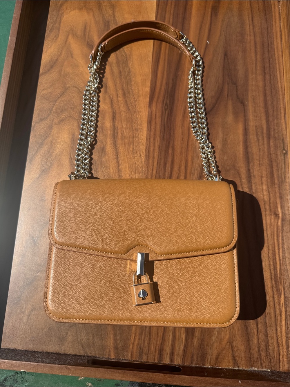 Kate Spade New York LOCKET LARGE FLAP CROSSBODY CONVERTIBLE SHOULDER BAG (Brown) - Picture 3 of 9